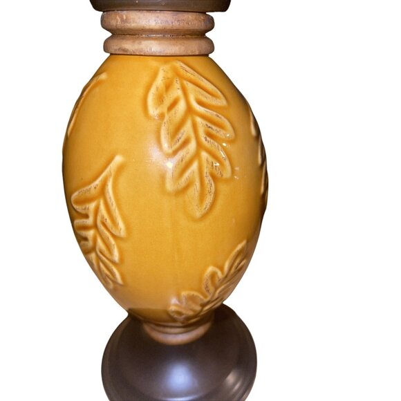 Target Brands Leaf Embossed Ceramic Pillar/Taper Candle Holders 3.5" D x 8.9" H - Picture 5 of 12